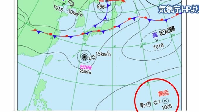 【気象情報】台風のたまご＝熱帯低気圧が1008hPaでゆっくり西へ　雨と風のシミュレーション　|　山梨のニュース | ＵＴＹテレビ山梨