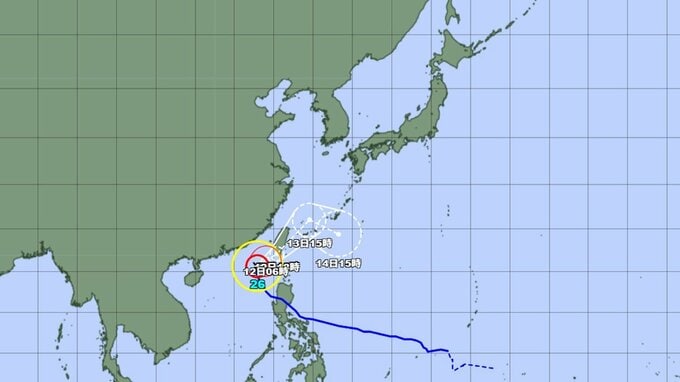 【台風情報】今後右へ急カーブか... 台風26号(フォンウォン)は沖縄へ接近する可能性も　最大瞬間風速40メートル予報　沖縄への影響は？ このあとの勢力と進路を詳しく　全国の天気を地方ごとに　気象庁|TBS NEWS DIG