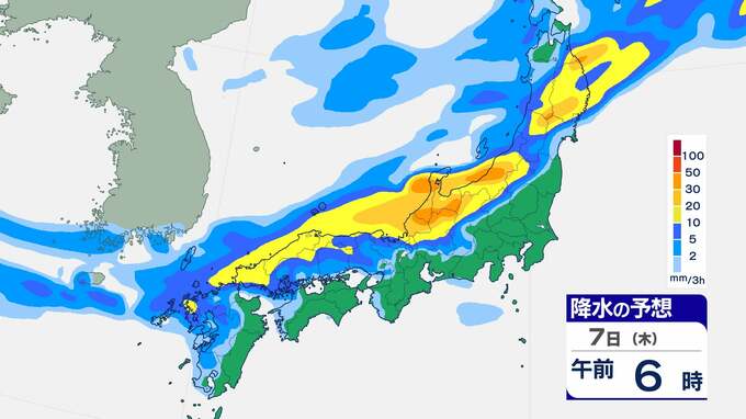 【関東甲信】『警報級の大雨』となる可能性　6日夜遅くにかけて雷を伴った非常に激しい雨の降る所がある見込み【雨と風のシミュレーション】6日に予想される1時間降水量は関東北部・南部で50ミリ　甲信で40ミリ|TBS NEWS DIG