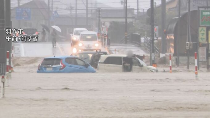 大雨の影響で国道159号で立往生の車両撤去完了 通行止め解除|TBS NEWS DIG