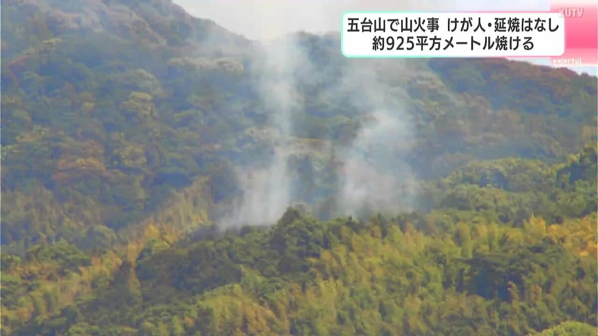 五台山で山火事　けが人・延焼はなし　約925平方メートル焼ける