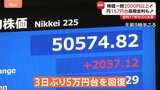日経平均“一時2000円超上昇・5万円台回復”　エヌビディアの“過去最高”決算などで　一方で財政悪化懸念から円安・債券安続く|TBS NEWS DIG