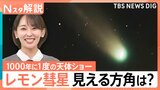 1000年に一度の天体ショー「レモン彗星」地球に接近中、見える方角は?探し方は? 関東の狙い目は24日【Nスタ解説】|TBS NEWS DIG