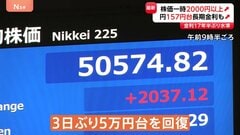 日経平均“一時2000円超上昇・5万円台回復”　エヌビディアの“過去最高”決算などで　一方で財政悪化懸念から円安・債券安続く| TBS CROSS DIG with Bloomberg