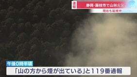 静岡・藤枝市で山林火災 広範囲に燃え広がり消火活動続く　人や建物への被害は確認されず|TBS NEWS DIG