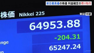 日経平均 上昇でスタートも利益確定売りに押される　一時500円以上値下がり| TBS CROSS DIG with Bloomberg