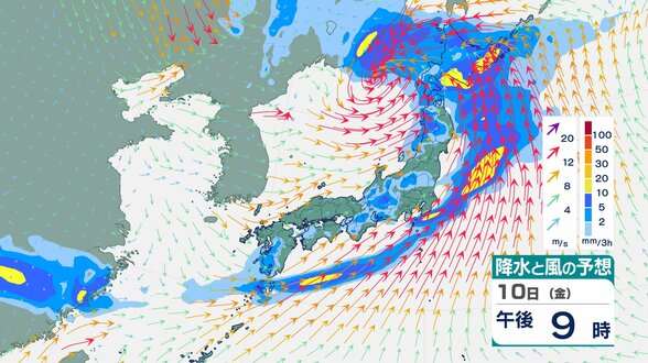 【気象情報】近畿地方　10日夜遅くにかけて竜巻などの激しい突風や落雷に注意を【雨と風のシミュレーション】　|　富山のニュース｜天気・防災｜チューリップテレビ