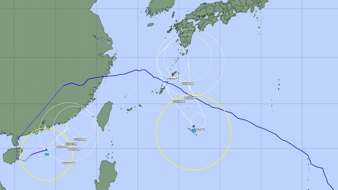 【台風情報】台風24号(クロヴァン)は日本の南に…ゆっくり北へ進む見通し　復活した台風18号(ソウデル)は南シナ海に　今後の勢力、進路予想、全国の天気を画像で　気象庁【進路図で見る】　|　山形のニュース│TUYテレビユー山形