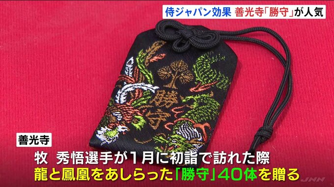 「佐々木朗希」選手や「ダルビッシュ有」選手らが身に着けた善光寺「勝守」が人気　WBC優勝の22日は午前中に500体が完売|TBS NEWS DIG