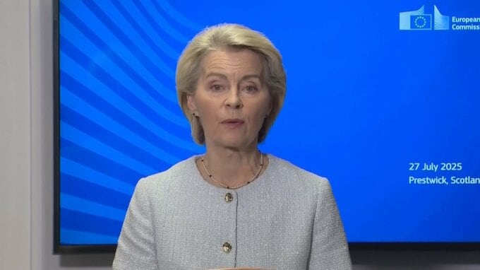 EUフォンデアライエン委員長が「トランプ関税15%」合意を評価「安定と将来を見通すことができる」 報復関税は見送りか|TBS NEWS DIG