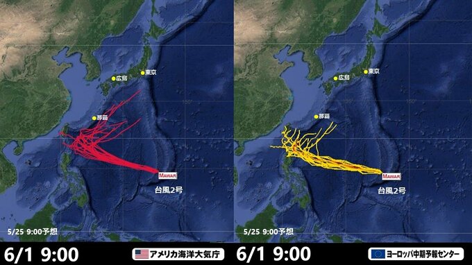 【予想進路】猛烈な台風２号進路　沖縄接近後 どう進む？ 日本への影響どうなる　ヨーロッパなど海外予想は|TBS NEWS DIG