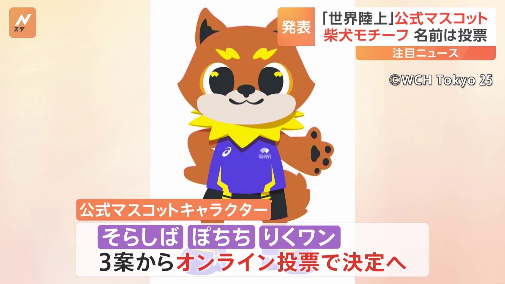 世界陸上」マスコットキャラクター発表 名前は「そらしば」「ぽちち」「りくワン」の3案からオンラインで投票・決定へ 東京都 | TBS NEWS DIG