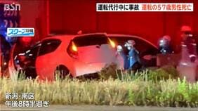 運転中に病死か…運転代行中に店舗などに衝突 　代行業の57歳男性が死亡　新潟・南区　国道8号|TBS NEWS DIG