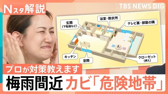 家の中に潜む「カビ」の危険地帯はカーテン！？本格的な梅雨を前に…プロが教えるカビ対策【Nスタ解説】|TBS NEWS DIG