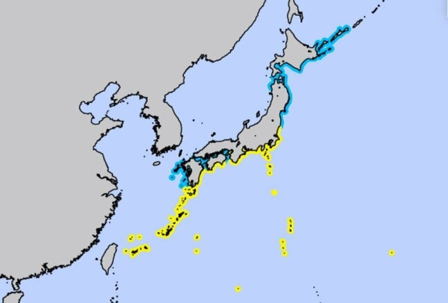 【津波注意報】全国各地の第一波の到達予想時刻と満潮時刻　「津波注意報が発表されている沿岸」気象庁　|TBS NEWS DIG