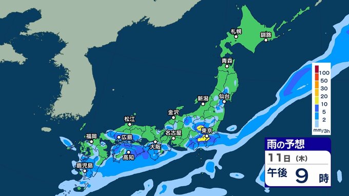【大雨情報】あす12日にかけて東日本や西日本では激しい雨や非常に激しい雨が降り大雨に　その後14日頃にかけて北日本や日本海側で警報級大雨か【3時間ごとの雨シミュレーション・11日午後5時更新】　|　新潟のニュース・天気｜BSN NEWS｜BSN新潟放送