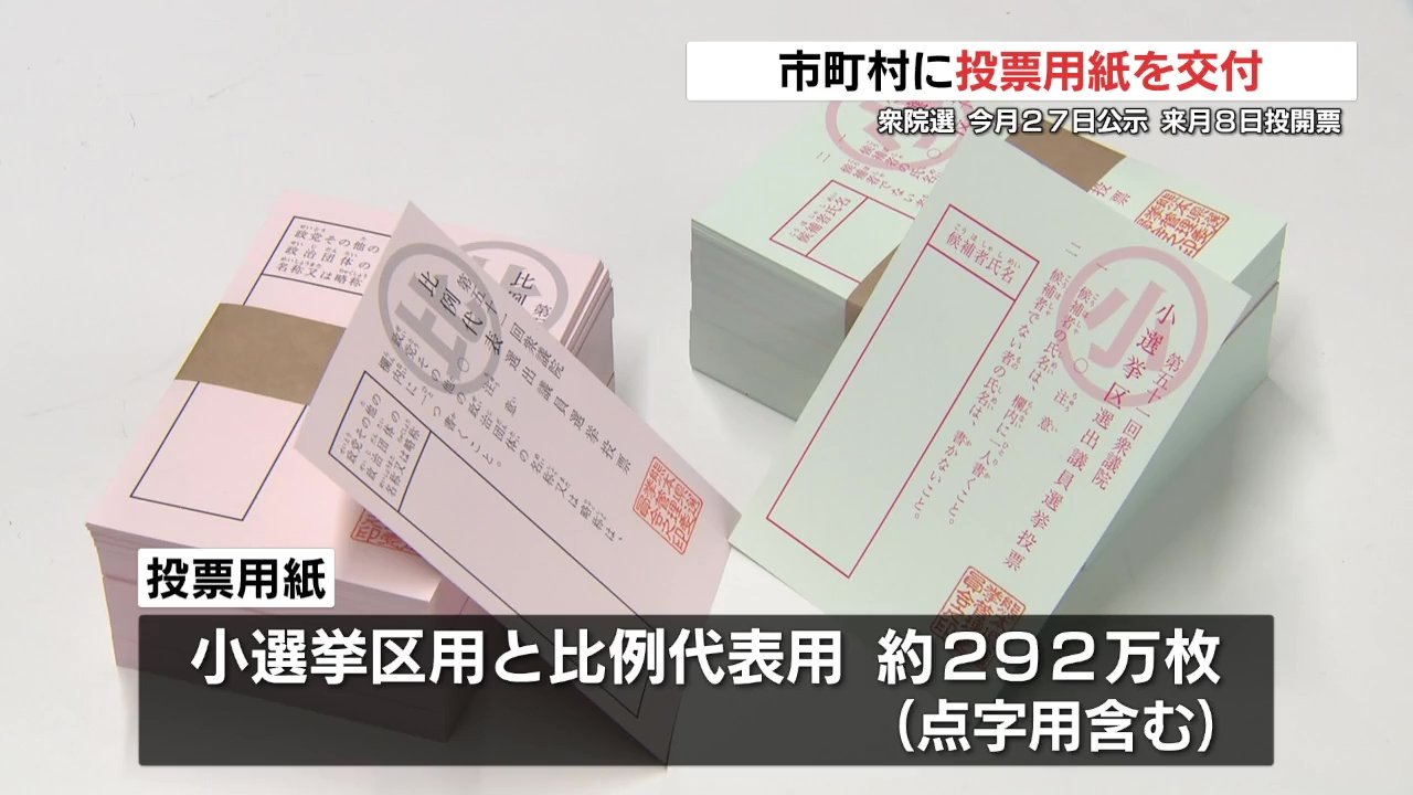 衆院選 慌ただしく準備進む 市区町村に投票用紙交付 | 熊本のニュース