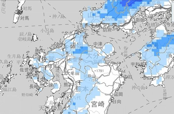 【大雪情報】九州北部地方は3日朝にかけて山地・平地ともに大雪となるおそれ 山口県は2日夕方~3日明け方にかけて大雪に警戒を【雨と雪のシミュレーション】 | 富山のニュース|天気・防災|チューリップテレビ
