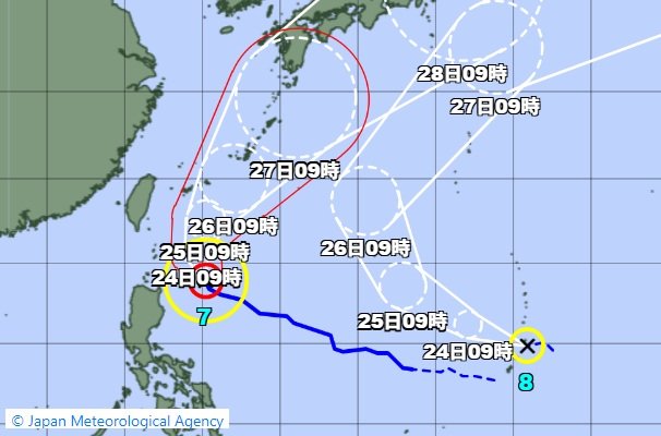 【台風情報】台風8号(ヒーゴス)発生…“ダブル台風”が日本に接近のおそれ　非常に強い台風7号(メーカラー)は最大瞬間風速70m/s・中心気圧925hPaに　それぞれの進路予想・雨風シミュレーション【気象庁23日10時30分発表】|TBS NEWS DIG