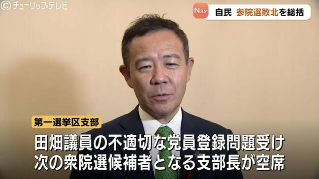 自民県連が総括 参院選敗北の要因に“支部長選任問題” 富山1区・田畑議員の不適切な党員登録問題受け支部長不在「田畑さんは支援できない」 富山|TBS NEWS DIG