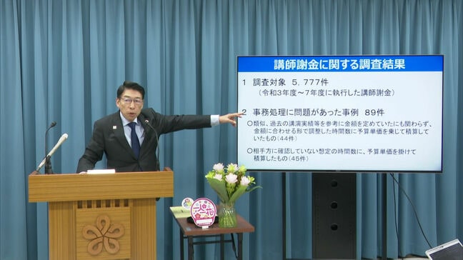 福岡県　講演の講師への謝礼金めぐり不適切処理８９件　実態のない打ち合わせ時間を計上か　半数が「ワンヘルス関連」|TBS NEWS DIG