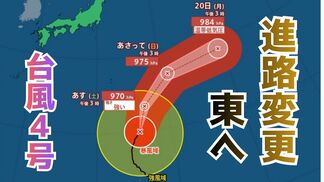 【台風情報】台風4号（シンラコウ）強い勢力で小笠原諸島に接近見込み　19日（日）に南鳥島近海を通過、加速…温帯低気圧になっても最大風速30m/sのおそれ【雨と風のシミュレーション】　|　富山のニュース｜天気・防災｜チューリップテレビ
