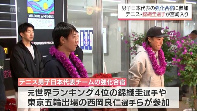 錦織 圭 選手や西岡良仁選手などが宮崎入り　テニス男子日本代表 強化合宿|TBS NEWS DIG