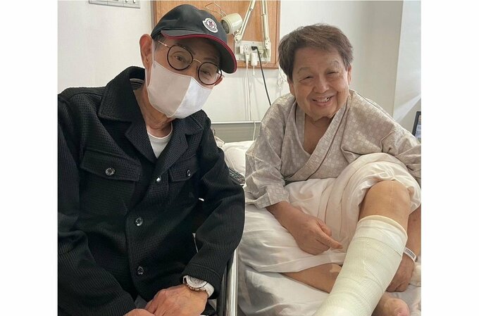 【アキレス腱断裂】高木ブーさん（91）　「加トちゃんがお見舞いに来てくれました」　２ショット写真で報告　「久しぶりに加トちゃんとゆっくり話せました」|TBS NEWS DIG