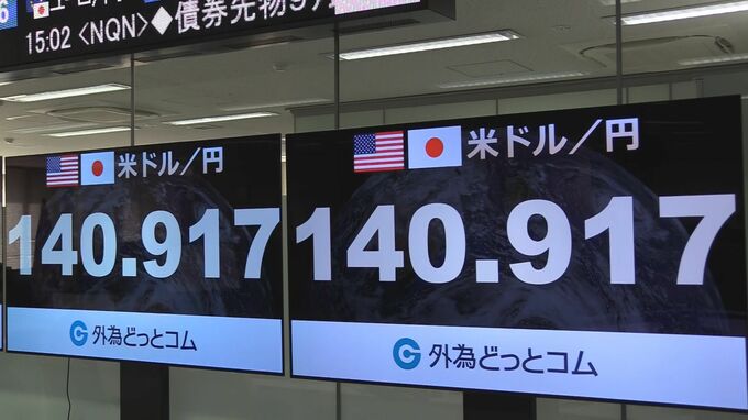 円高進む　一時1ドル140円台に　約1か月ぶり水準
