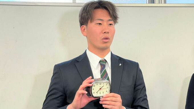 【ヤクルト】ドラ1西舘昂汰が時計片手に入寮「西舘は時間をきっちり守る。遅刻はもうしません」|TBS NEWS DIG