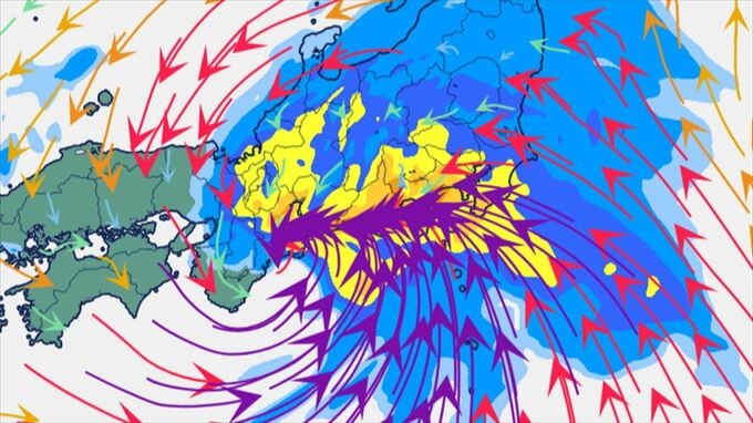 【台風情報】台風6号　関東甲信地方、近畿地方、東海地方　線状降水帯が発生して大雨災害発生の危険度が急激に高まる可能性　【進路予想・雨と風のシミュレーション】　|　山梨のニュース | ＵＴＹテレビ山梨