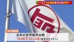 【速報】トヨタ　3年連続で世界トップ　去年も1000万台超の販売台数　独・VW抑える| TBS CROSS DIG with Bloomberg