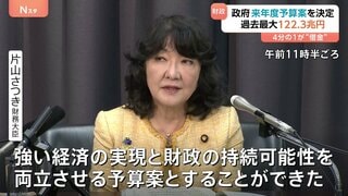 過去最大122.3兆円の来年度予算案 閣議決定 「財政規律にも配慮」片山さつき財務大臣　歳入の4分の1程度が国債| TBS CROSS DIG with Bloomberg