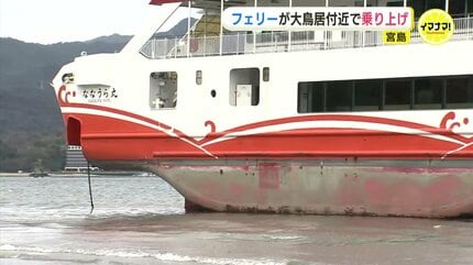 観光業の催しかと思った」フェリーが厳島神社の大鳥居付近で座礁 異常