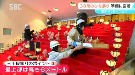 高さ6メートル！巨大ひな壇が今年もお目見え 「三十段の雛飾り」始まる