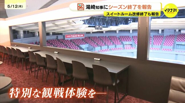 「新しい観戦体験を提供できる」広島グリーンアリーナ「スイートルーム」の改修終了を知事に報告　広島ドラゴンフライズが県に寄付　大アリーナ使用で一般利用も可能に|TBS NEWS DIG
