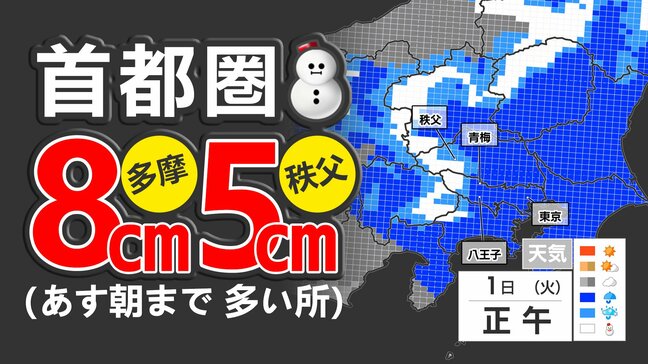 【大雪情報】東京多摩８ｃｍ  埼玉秩父５ｃｍ  東京都心は冷たい雨  寒すぎっ！本当に４月かよ【東京・横浜・さいたま 首都圏】雪・雨シミュレーション４月１日（火）～４日（金）雪はどこで？ 雨はいつまで？|TBS NEWS DIG