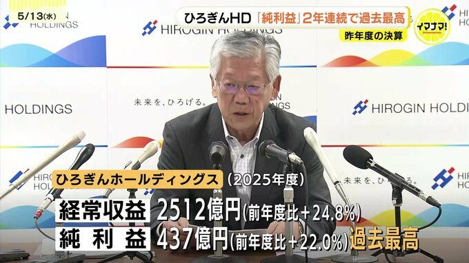 ｢目標は高く、まだ途中経過」2年連続で過去最高益を更新　中期計画も上方修正【ひろぎんHD決算】|TBS NEWS DIG