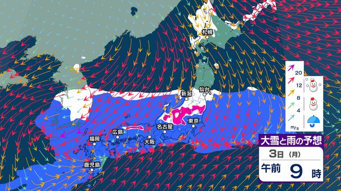 【西は暴風、東は大雪】関東甲信では大雪、九州北部では暴風警報の可能性　愛媛では竜巻情報も【雪と雨の最新シミュレーション】　|　愛媛のニュース - Nスタえひめ｜あいテレビは6チャンネル