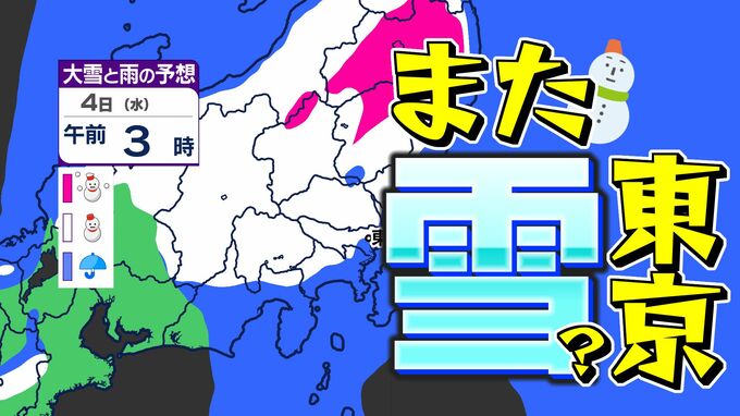 【東京３月に雪か？】南岸低気圧  寒の戻り「なごり雪？」【雪シミュレーション３月１日（日）～５日（木）】／ 関東各都市の週間予報】東京・神奈川・埼玉・千葉・群馬・茨城・栃木・山梨・長野|TBS NEWS DIG