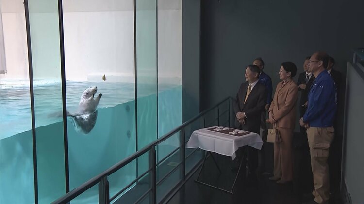天皇皇后両陛下 ラッコと笑顔で“手”を振り合い…名物「イカミミジャンプ」成功で笑いながら拍手も 9日は「海づくり大会」出席 三重県 | TBS  NEWS DIG フォトギャラリー