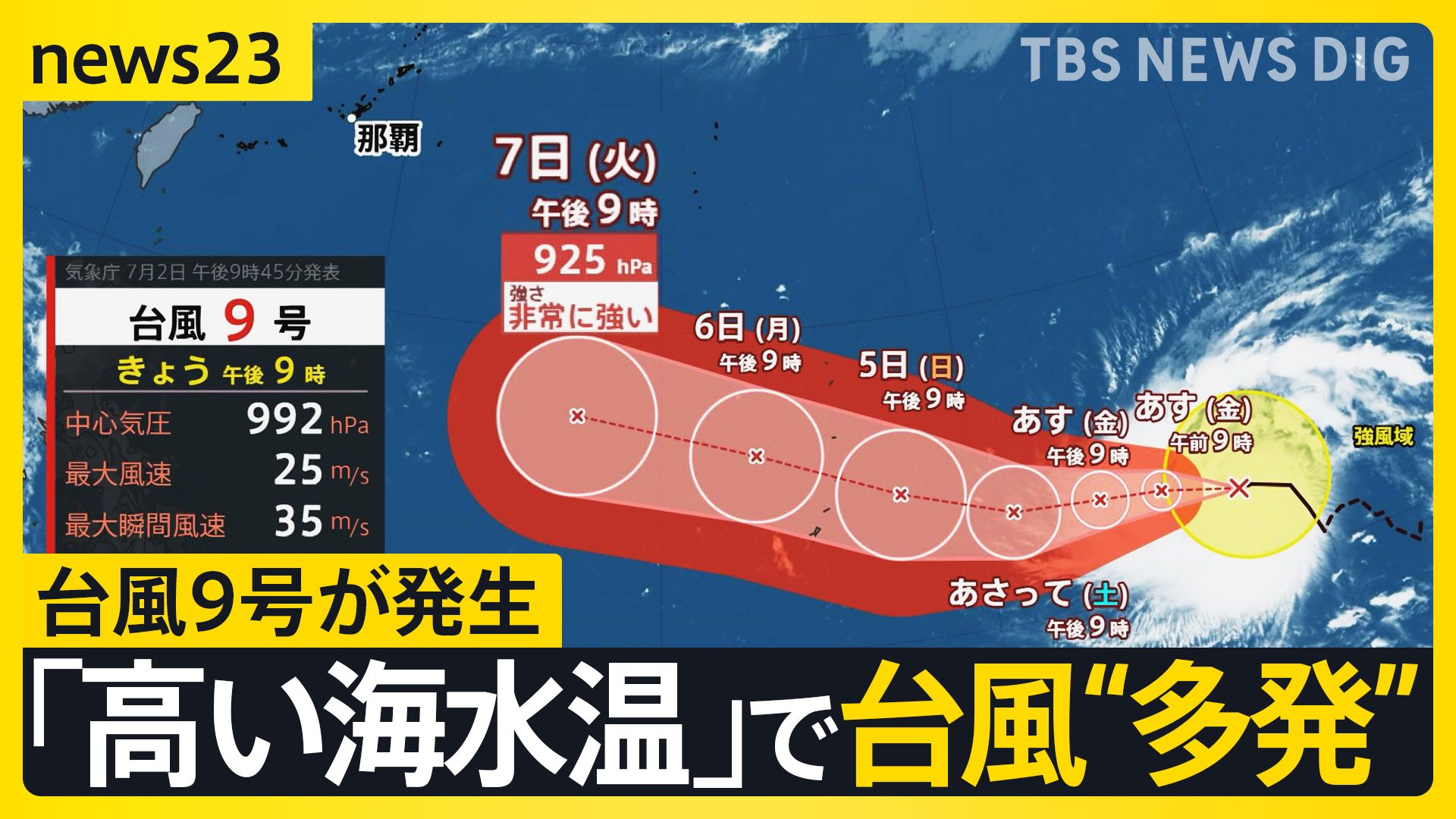 台風9号が発生…今後の進路は？ 今シーズン台風“多発”の背景に「高い海