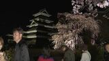 ライトアップされた満開の桜と夜空に浮かぶ松本城のコラボを堪能　無料開放された本丸庭園に大勢の観光客　17日まで「夜桜会」　|　SBC NEWS | 長野のニュース | SBC信越放送