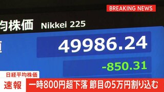 日経平均株価一時800円超下落　半導体関連株が重しに| TBS CROSS DIG with Bloomberg