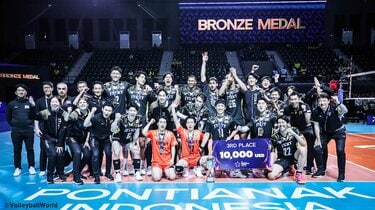 STINGS愛知が韓国・現代キャピタルにストレート勝ちで銅メダル獲得