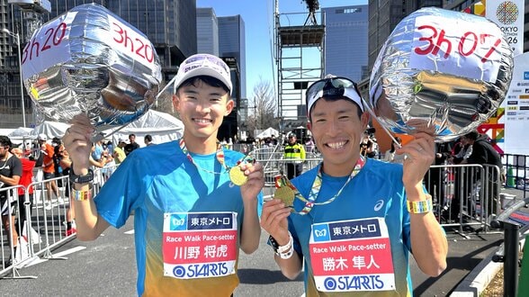 競歩メダリスト・川野将虎、勝木隼人がペースセッターとして参加者をサポート「20秒くらい速かったかな」【東京マラソン】|TBS NEWS DIG