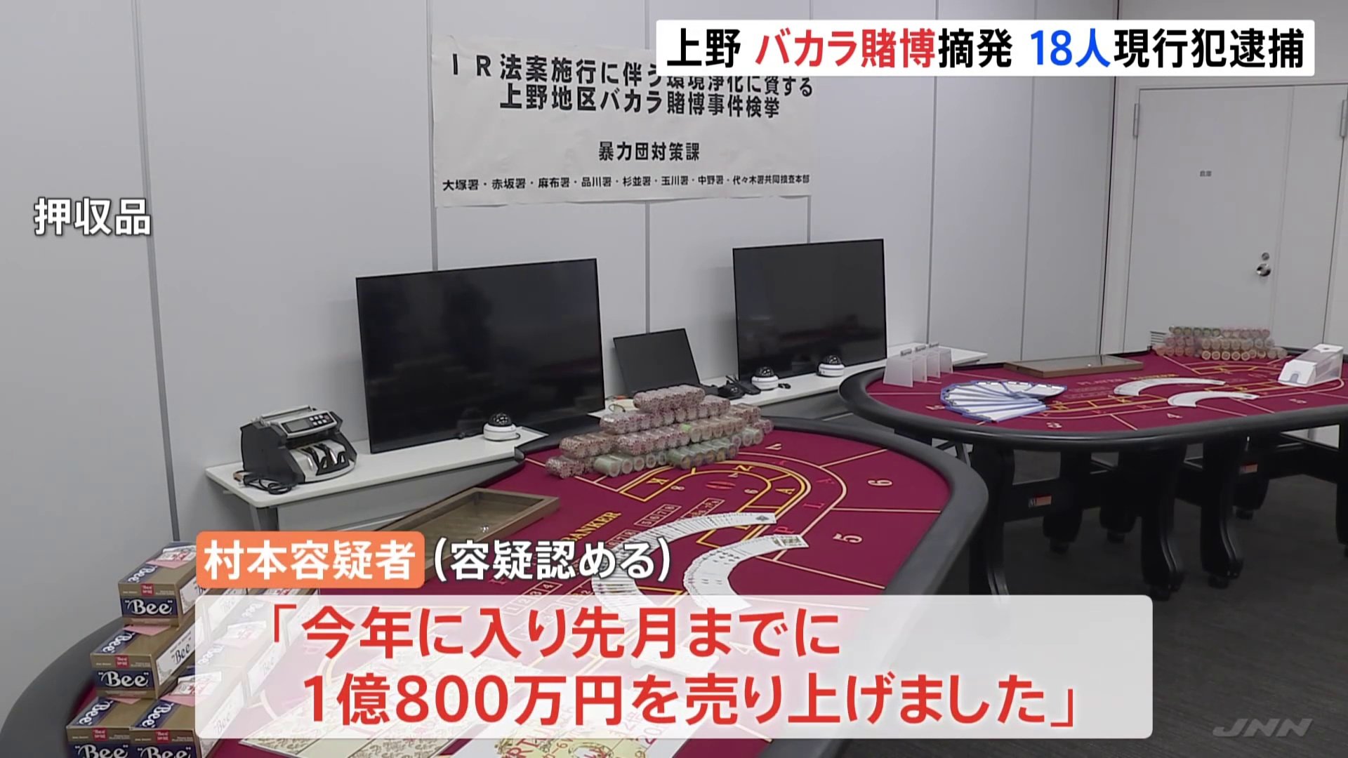 1億800万円を売り上げました」 上野の違法カジノ店を摘発 店長や客18人逮捕 | TBS NEWS DIG