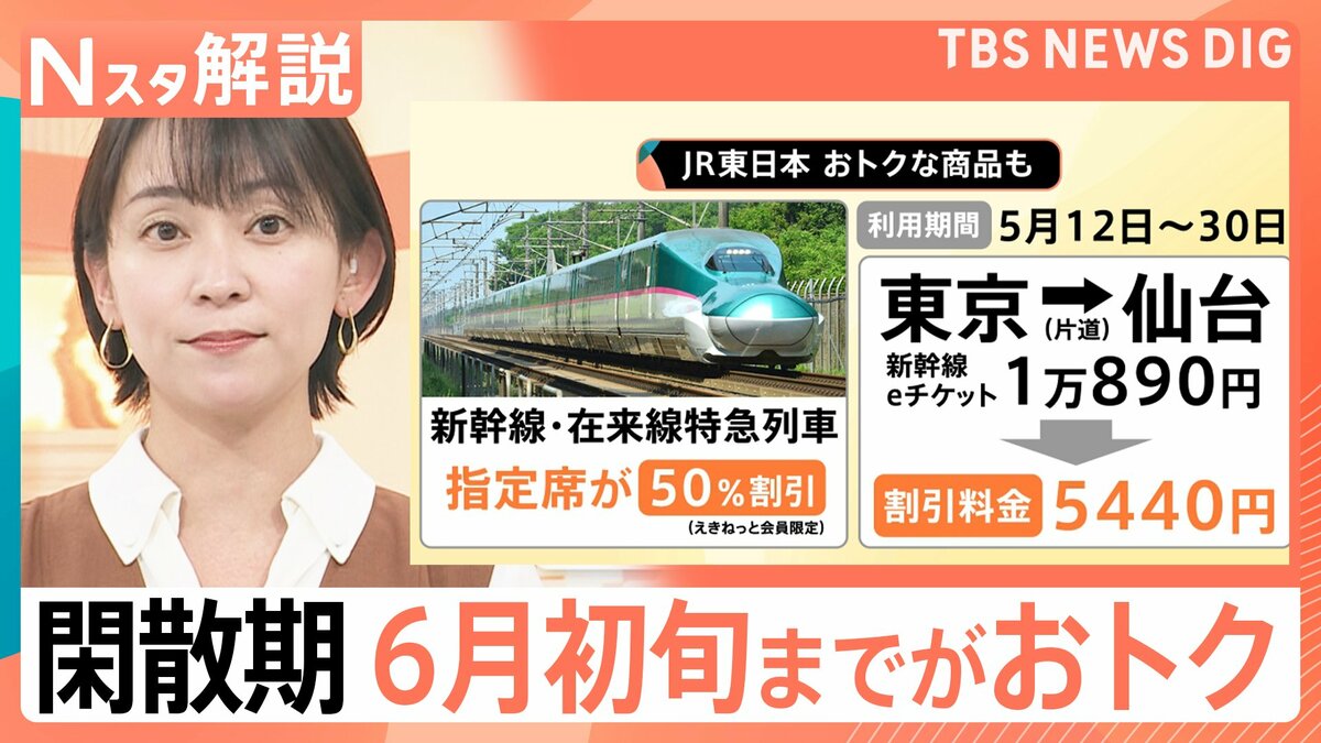 新幹線特急料金の差額「600円」に…閑散期の6月初旬までがおトク 