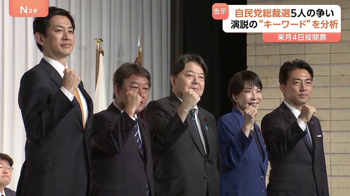 「ポスト石破」争う5候補をAI分析　所見表明演説から浮かび上がった各候補の「政策」に「キーワード」とは
