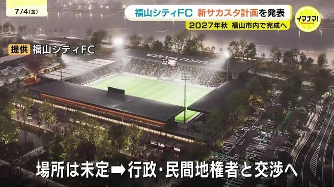 「街・人・コミュニティーに寄与できるスタジアムに」　社会人サッカー・福山シティFC　スタジアム計画を公表　２７年秋の完成目指す　広島県福山市|TBS NEWS DIG